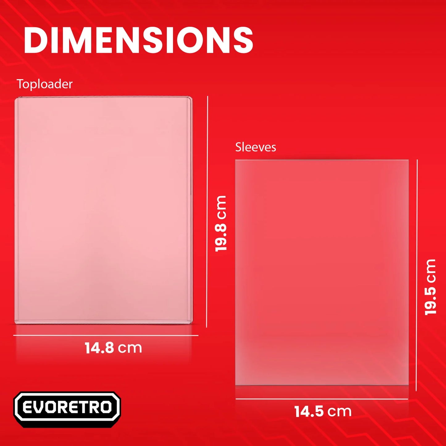 Ensemble de « toploaders » géants et de pochettes