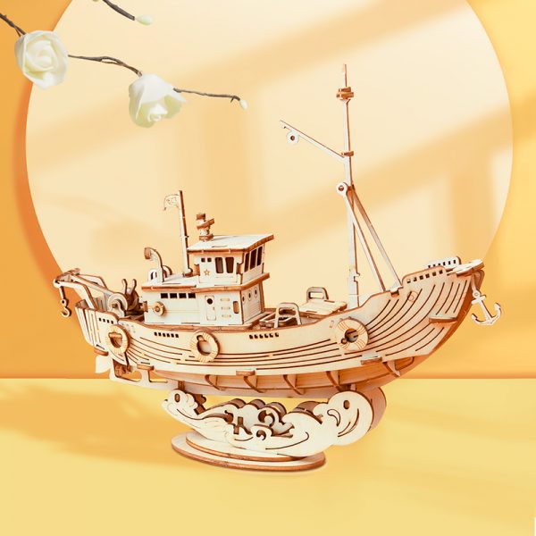 Rolife Fishing Ship Wood Puzzle TG308