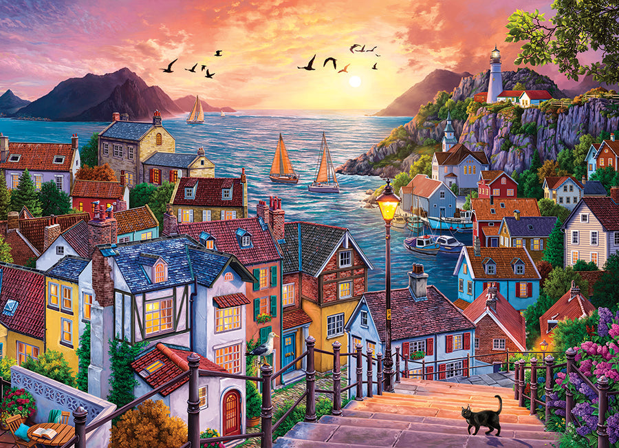 Cobble Hill - Coastal Town at Sunset | 1000 Piece