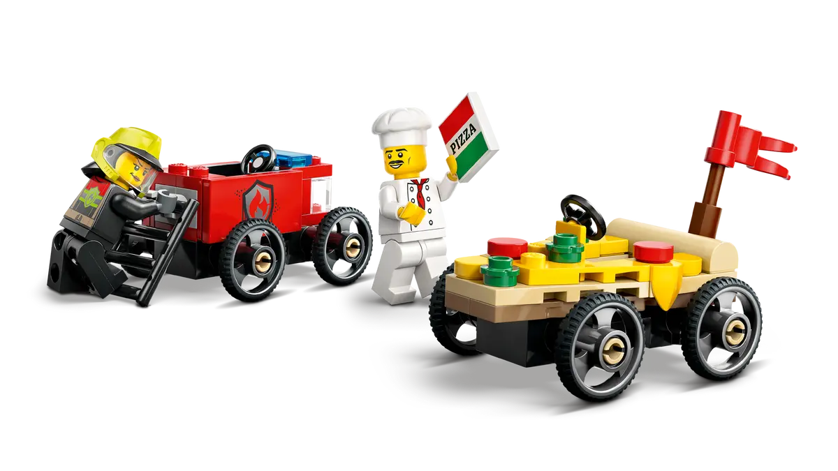 LEGO - 60458 Pizza vs. Fire Truck Race Car Pack