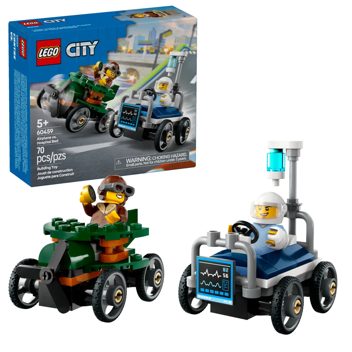 LEGO - 60459 Airplane vs. Hospital Bed Race Car Pack