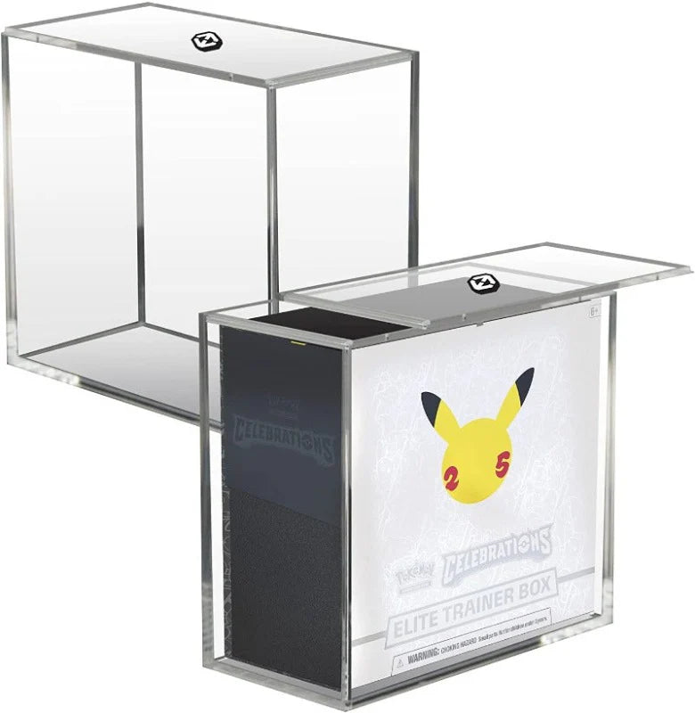 Protecteur en acrylique EVORETRO pour Pokémon ETB Elite Trainer Box avec couvercle coulissant anti-UV