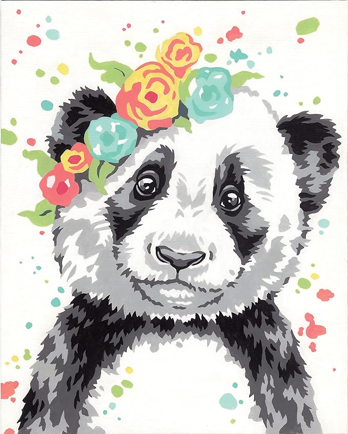 DIMENSIONS - PANDA 8x10 Paint by Numbers (PBN)