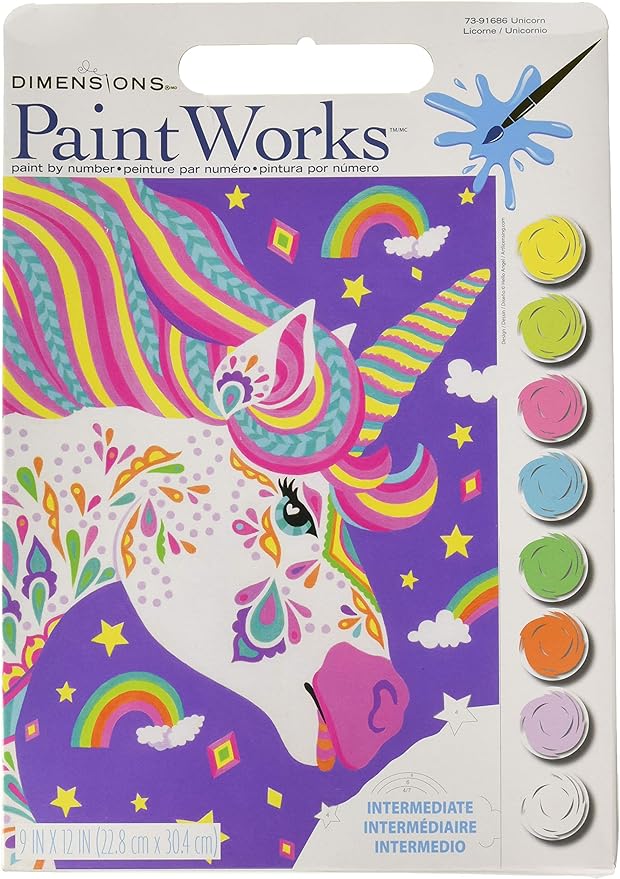 DIMENSIONS - UNICORN 9x12 - Paint by Numbers (PBN)