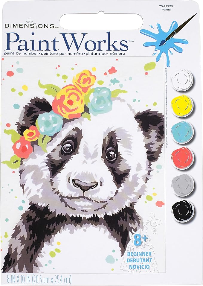 DIMENSIONS - PANDA 8x10 Paint by Numbers (PBN)