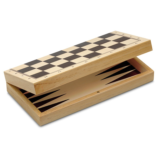 JEU D'ÉCHECS 3 EN 1 - DAMES - BACKGAMMON