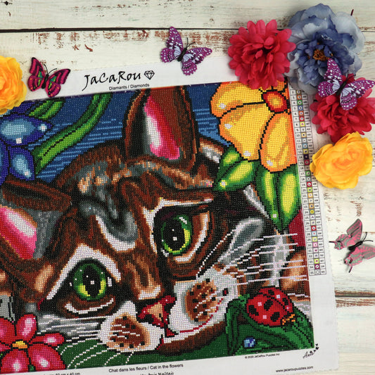 CAT IN THE FLOWERS - JaKaRou