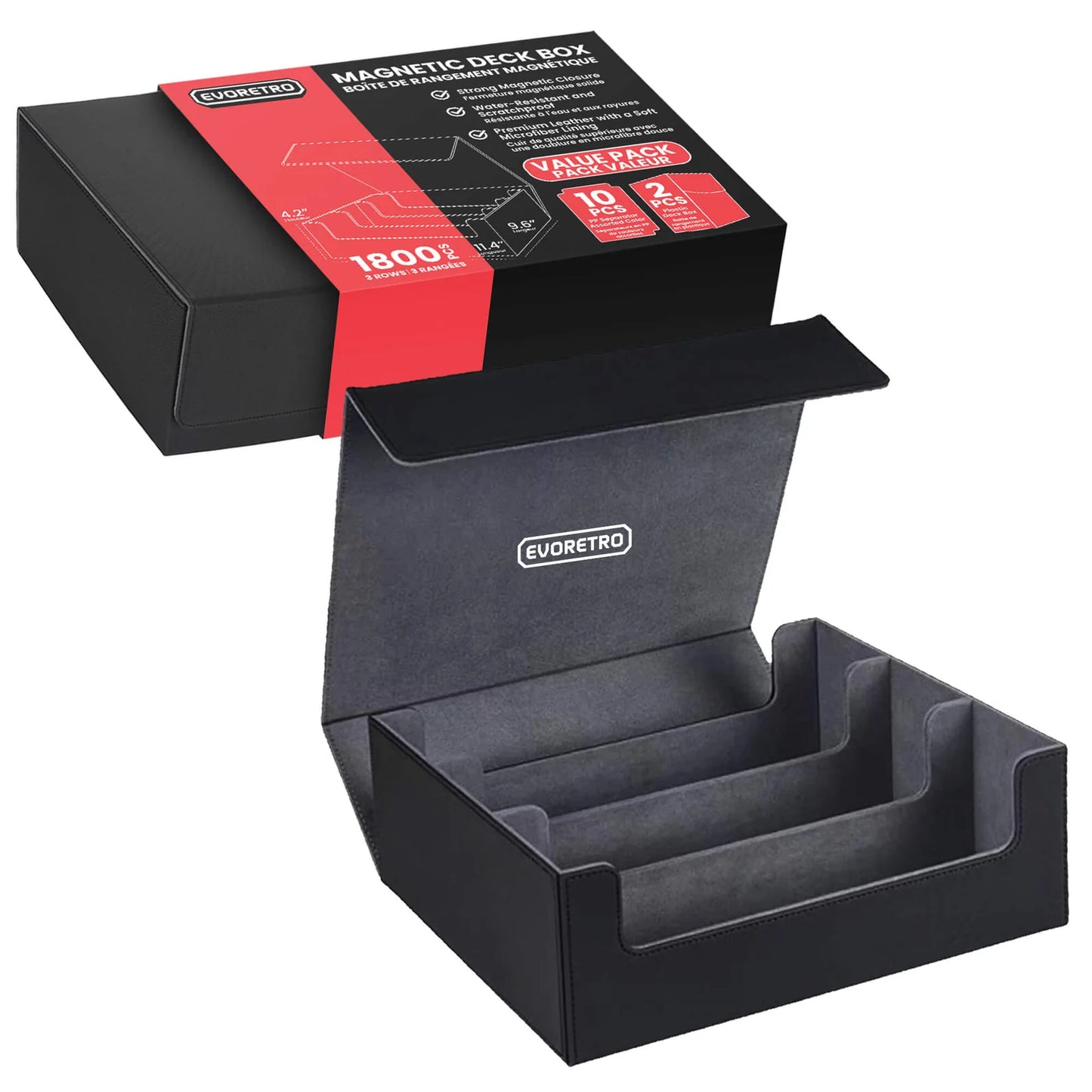 Boîte de rangement magnétique EVORETRO pour cartes de deck