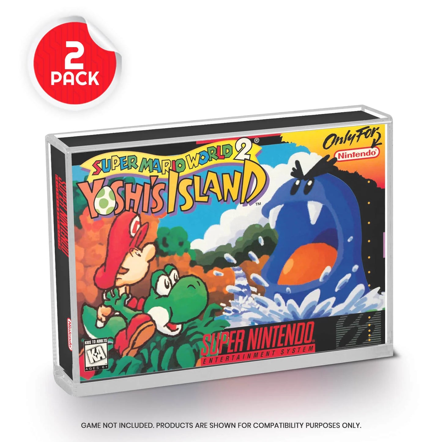 Boîtier d’exposition en acrylique EVORETRO pour boîtes de jeux SNES et N64 — paquet de 2