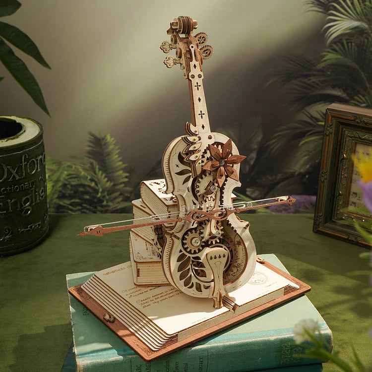 ROKR Magic Cello Mechanical Music Box 3D Wooden Puzzle AMK63